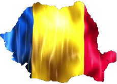 Banderas Europa Rumania Mapa 