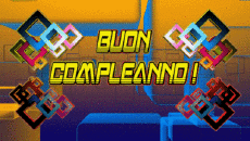 Mensajes Italiano Buon Compleanno Astratto - Geometrico Fondo animado 002 