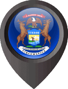 Flags America U.S.A - States Michigan Location Pin 