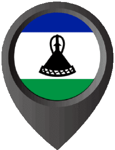 Drapeaux Afrique Lesotho Epingle de Localisation 