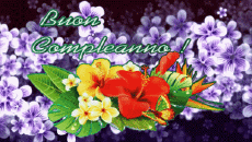 Messages Italian Buon Compleanno Floreale Animated Background 002 