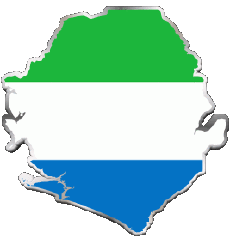 Bandiere Africa Sierra Leone Carta Geografica 