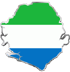 Fahnen Afrika Sierra Leone Karte 