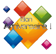 Messages French Bon Anniversaire Abstrait - Géométrique Transparent Background 014 