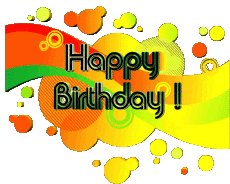 Mensajes Inglés Happy Birthday Abstract - Geometric Fondo transparente 009 