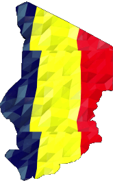 Fahnen Afrika Tschad Karte 