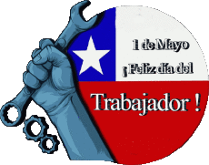Messagi Spagnolo 1 de Mayo Feliz día del Trabajador - Chile 