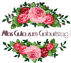 Messages Allemand Alles Gute zum Geburtstag Blumen Fond Transparent 014 