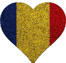 Drapeaux Afrique Tchad Coeur 