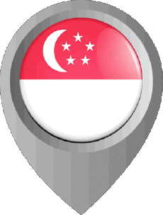 Flags Asia Singapore Location Pin 