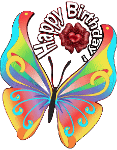 Mensajes Inglés Happy Birthday Butterflies 003 