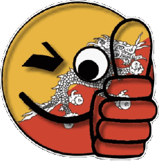 Drapeaux Asie Bhoutan Smiley - OK 