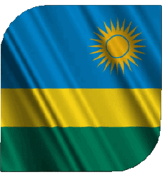 Drapeaux Afrique Rwanda Carré 