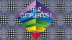 Nachrichten Spanisch Feliz Cumpleaños Abstracto - Geométrico Animierter Hintergrund 004 