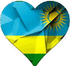 Bandiere Africa Ruanda Coeur 