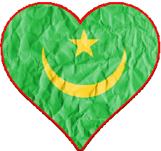 Drapeaux Afrique Mauritanie Coeur 