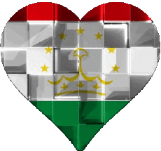 Bandiere Asia Tajikistan Cuore 