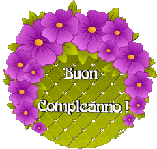 Messages Italian Buon Compleanno Floreale Transparent Background 019 