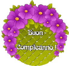 Messagi Italiano Buon Compleanno Floreale 019 