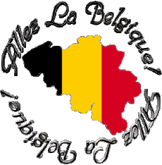 Messages French Allez La Belgique Carte - Drapeau 