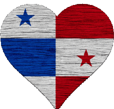 Flags America Panama Heart 