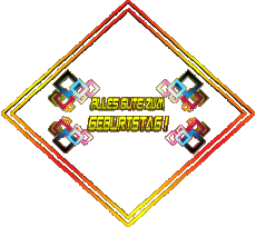 Messages German Alles Gute zum Geburtstag Zusammenfassung - geometrisch Transparent Background 003 
