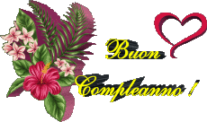 Nachrichten Italienisch Buon Compleanno Floreale Transparenter Hintergrund 007 