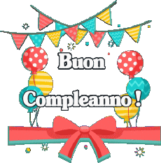 Mensajes Italiano Buon Compleanno Palloncini - Coriandoli 006 