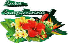 Mensajes Italiano Buon Compleanno Floreale Fondo transparente 001 