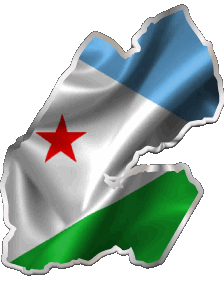 Flags Africa Djibouti Map 