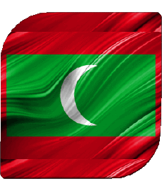 Drapeaux Asie Maldives Carré 
