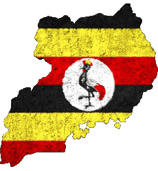 Fahnen Afrika Uganda Karte 