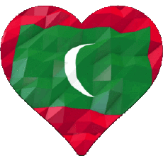 Drapeaux Asie Maldives Coeur 