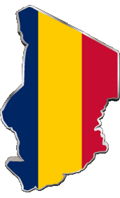 Banderas África Chad Mapa 