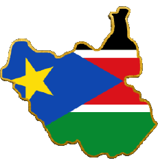 Banderas África Sudán del Sur Mapa 