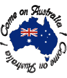 Mensajes Inglés Come on Australia Map - Flag 
