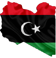 Fahnen Afrika Libyen Karte 