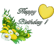 Messages English Happy Birthday Floral Transparent Background 010 