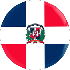 Flags America Dominican Republic Round 