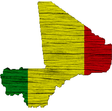 Bandiere Africa Mali Carta Geografica 