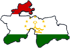 Fahnen Asien Tadschikistan Karte 