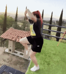 Humor -  Fun Sports Trampoline Outside Fun Win 