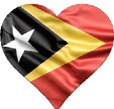 Fahnen Asien Osttimor Herz 