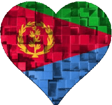 Fahnen Afrika Eritrea Herz 