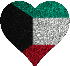 Banderas Asia Kuwait Corazón 
