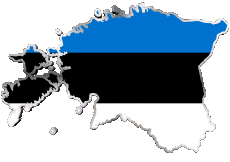Fahnen Europa Estland Karte 