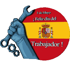 Mensajes Español 1 de Mayo Feliz día del Trabajador - España 