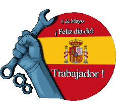 Nachrichten Spanisch 1 de Mayo Feliz día del Trabajador - España 