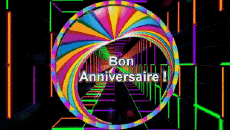Messages French Bon Anniversaire Abstrait - Géométrique Animated Background 001 