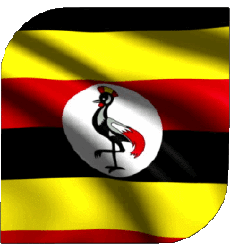 Flags Africa Uganda Square 